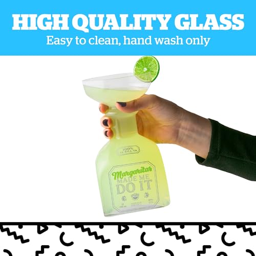 BigMouth Inc Funny Margarita Glass, Jumbo Tequila Bottle Shaped Pitcher, Novelty Drinking Gifts, "Margaritas Made Me Do It" - 32oz