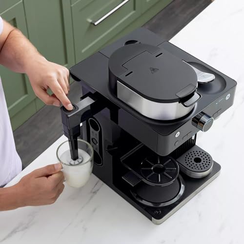 Ninja (Refurbished CFN601 Espresso & Coffee Barista System, Single-Serve Coffee & Compatible with Nespresso Capsule, 12-Cup Carafe, Built-in Frother, Cappuccino & Latte Maker (Renewed)