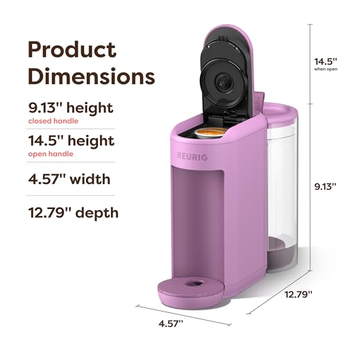 Keurig K-Mini Mate Plus Single-Serve K-Cup Pod Coffee Maker, Compact, 3 Cup Sizes, Brew Over Ice and Strong Button Features, 50 oz Removable Reservoir, Wild Orchid