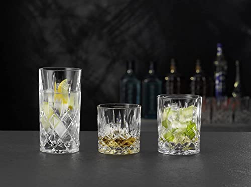 Nachtmann Noblesse 13 oz Crystal Glass Long Drink, Set of 4 – 6" Cut Crystal Lead-Free Highball Glasses for Cocktails, Sparkling Drinks & Beverages – Machine-Made Barware for Tabletop Use