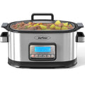 SUNVIVIPRO 11-in-1 Multicooker, 6.5QT Slow Cooker Roaster Oven, Digital Programmable Multi Functional Pot with Timer, Temp Control, Delay Start, Glass Lid, Removable Nonstick Pot & Roast/Steam Rack