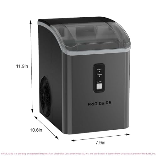 Frigidaire Countertop Crunchy Chewable Nugget Ice Maker, 33lbs per Day, Gunmetal