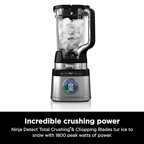 Ninja Full Size Blender I All-in-One | Best for Smoothies, Frozen Drinks, Shakes, Veggie Chopper & More | BlendSense Technology I 72 oz. Pitcher | 1800 Peak Watt | Silver | TB201