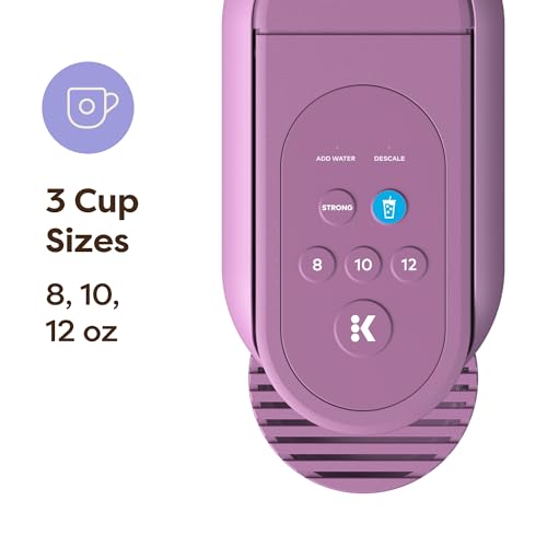 Keurig K-Mini Mate Plus Single-Serve K-Cup Pod Coffee Maker, Compact, 3 Cup Sizes, Brew Over Ice and Strong Button Features, 50 oz Removable Reservoir, Wild Orchid