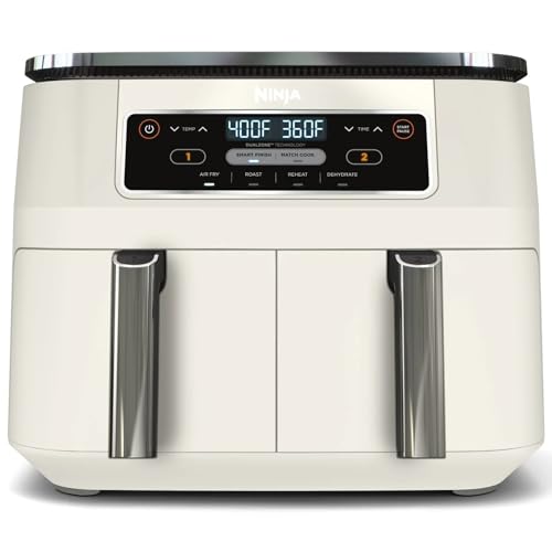 Ninja Foodi 4-in-1 8-qt. 2-Basket Air Fryer with DualZone Technology, 4 Functions, Smart Finish, Roast, Air Fry