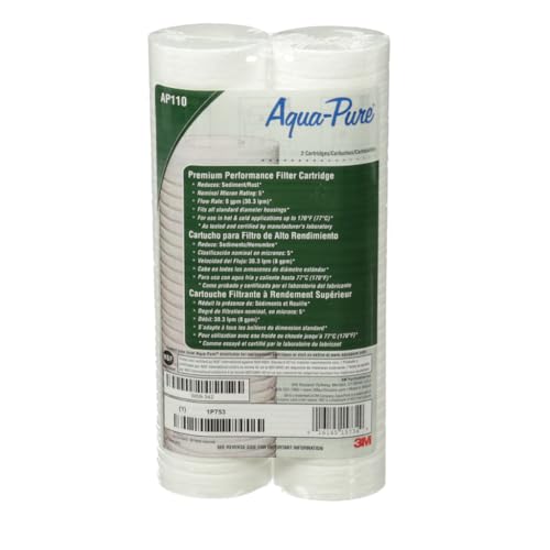 3M Aqua-Pure AP110 2-Pack Whole House Replacement Water Filter Cartridges, 5 Micron Sediment