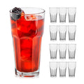 Libbey Gibraltar 16 oz Glass Tumbler, Iconic Heavy Base Glass Drinking Glasses Set of 12, Dishwasher Safe Drinkware Set of 12