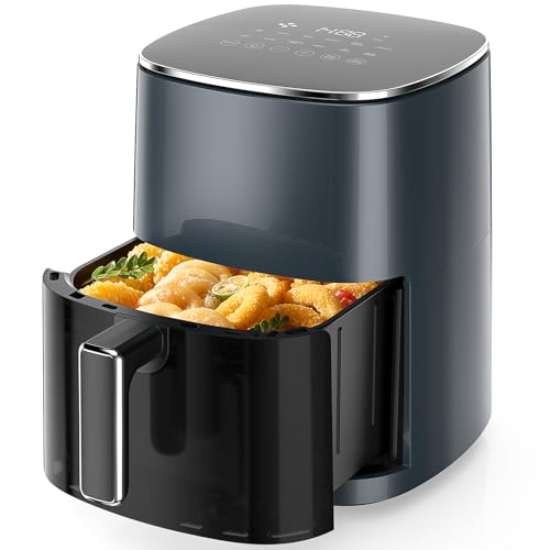 KMFurnila Air Fryer, 6QT Square Airfryer with Visual Window, 400°F Fast Heating Air Fryers Oven with Timer