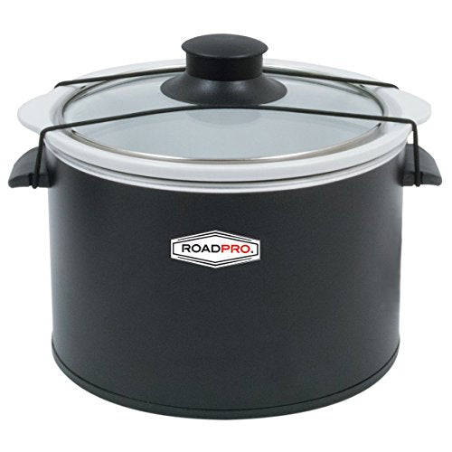 RoadPro-RPSL-350 Quart Slow Cooker, Auto Travel, 12V, White, 1.5 Quart