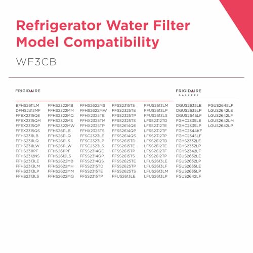 Frigidaire WF3CB Puresource3 Refrigerator Water Filter, White, 1 Count (Pack of 1)