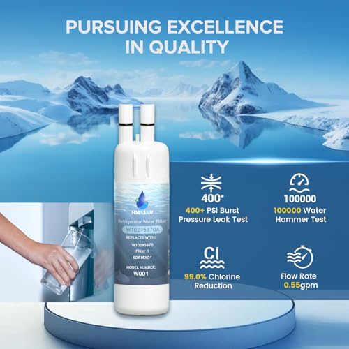 HMASAV W10295370A Water Filter Replacement, Compatible with Whirlpool EDR1RXD1, Everydrop Filter 1, EDR1RXD1B, W10295370, WHR1RXD1, KAD1RXD1, P4RFKB2, P8RFWB2L, 46-9930, 46-9081 3PACK