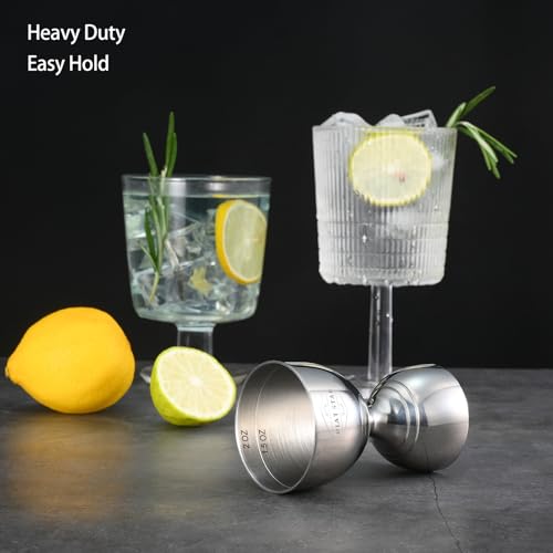 Plat Star Cocktail Measuring Jigger, Shot Measure Double Jigger with Measurements inside, Bar Jigger Liquor Alcohol Measuring, Bell Jigger for Bartending, 2 oz 1 oz Bartender Jigger Stainless Steel