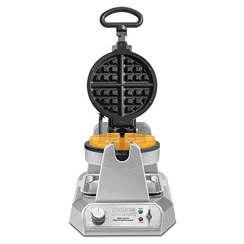 Waring Commercial Belgian Waffle Maker, 25 Waffles per Hour, Rotary Feature for Even Baking, Triple-Coated Nonstick Plates, NSF Certified, WW180X