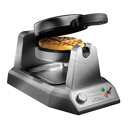 Waring Commercial Belgian Waffle Maker, 25 Waffles per Hour, Rotary Feature for Even Baking, Triple-Coated Nonstick Plates, NSF Certified, WW180X