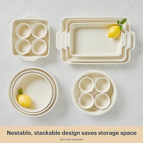 Pyrex 8-Piece Ceramic Complete Bakeware Set, Nonstick Pie, Casserole, Cake, Lasagna Oven Pans, Bakers, For Baking, Roasting, Steaming