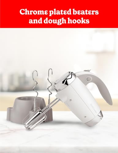 Betty Crocker 7-Speed Power-Up™ Hand Mixer with Stand, BC-4208W, White