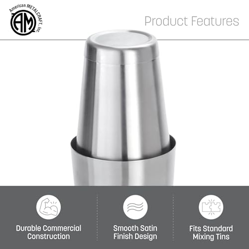 American Metalcraft BSSET Boston Shaker Set, Stainless Steel, Weighted, 18 oz. and 28 oz.