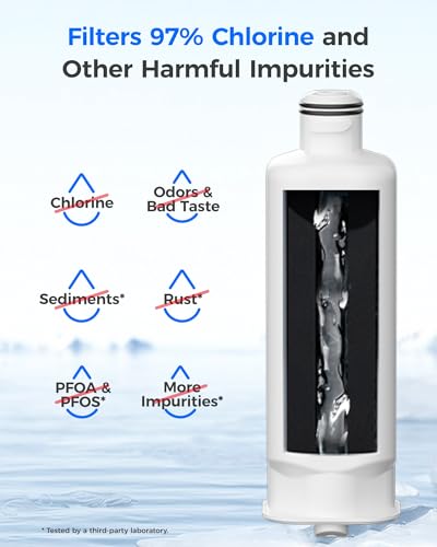 Waterdrop WD-F45 Replacement for Samsung® DA97-17376B, HAF-QIN/EXP, DA97-08006C, RF28R7201SR, RF28R7351SG, WD-F45, Refrigerator Water Filter, 3 Filters