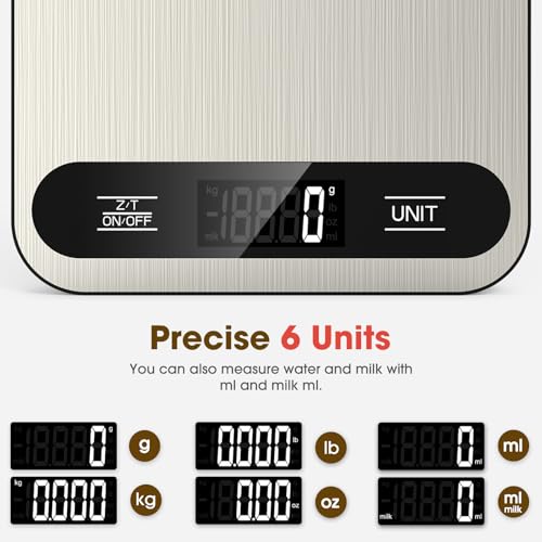 Mik-Nana Food Scale, 22lb Digital Kitchen Scale with 6 Units Tare Function