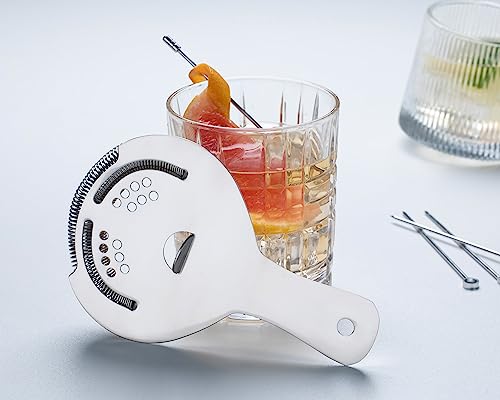 Hawthorne Strainer, Stainless Steel Cocktail Strainer with High Density Spring for Professional Bartenders and Mixologists, Mirror Polished, One Strainer (Stainless Steel)