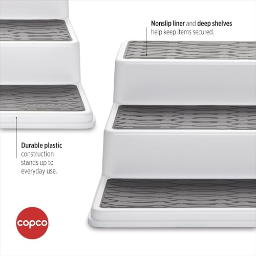 Copco Grey 2 Non-Skid 3-Tier Spice Rack Organizer for Pantry, 2-Pack, 10-Inch