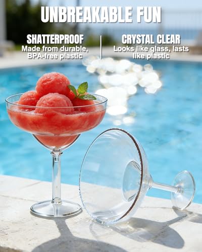 ZYFLSIYU 36 oz Large Plastic Margarita Glasses Set of 2, Clear Party Cups
