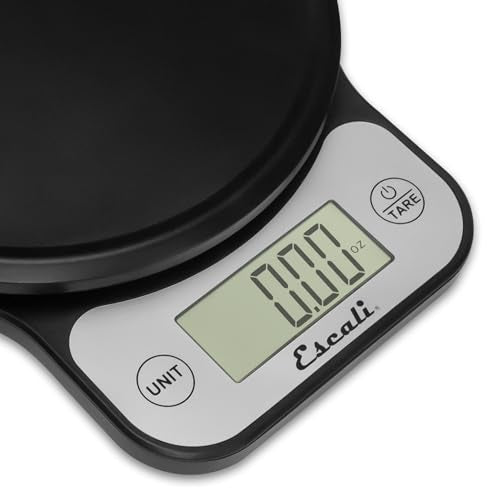Escali Telero Digital Food Scale, Multi-Functional Kitchen Scale, Precise Weight Measuring and Portion Control, 7.62 x 6.1 x 1.28 inches, Black (T136)