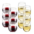 Libbey Stemless Wine Glasses Set of 12, Dishwasher Safe Set Of Wine Glasses, Perfect for Cocktails, Water, and Outdoor Glassware
