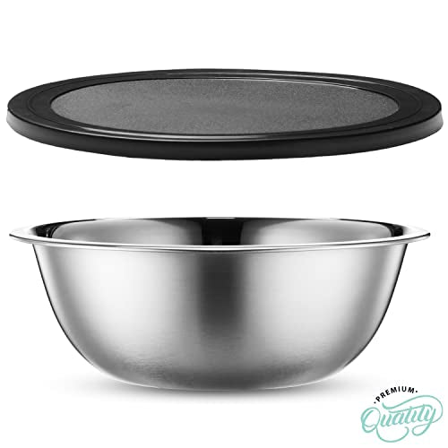 WHYSKO Stainless Steel Mixing Bowl Set, 10 Piece Stainless Steel Mixing Bowls with Lids Set for Food Prep Storage and Serving, Dishwasher Safe for Kitchen Baking Cooking, Silver