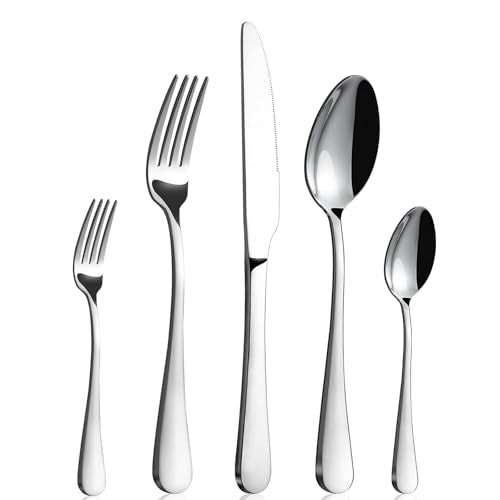 BEWOS Silverware Set for 4-20 Piece Stainless Steel Flatware Set with Spoons, Forks