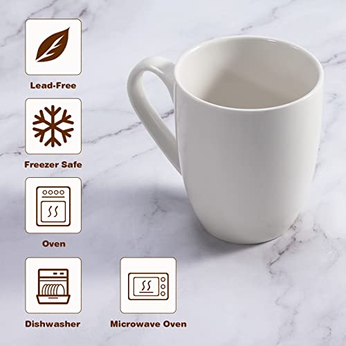 Urbanstrive 16 oz Large Coffee Mugs Ceramic Coffee Mug White Coffee Cups Tea Cups Idea Gift for Women Men House Warming Gifts New Home Office, White 1 Pack