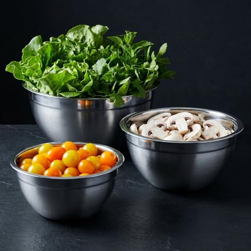 Table Concept Mixing Bowls with Airtight Lids, Stainless Steel Nesting Bowl Set for Space Saving Storage, Ideal for Cooking, Baking, Prepping & Food Storage
