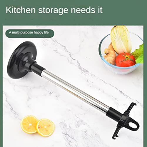 QIXIAMO Swivel Kitchen Utensils Stand with 6 Hooks Rotatable Kitchenware Holder Rack Home Kitchen Utensils Organizer Holder, 42x13cm, Black＋silver