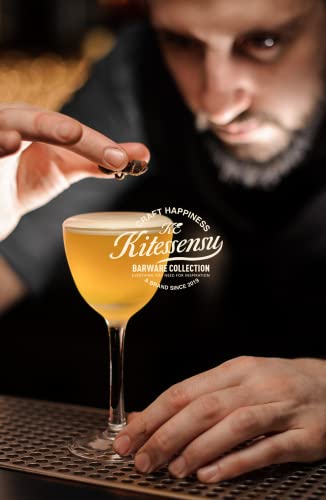 KITESSENSU Cocktail Strainer, Stainless Steel Classic Hawthorne Spring Bar Strainer with Long Handle, Drink Strainer Cocktail for Professional Bartenders, High Density Spring