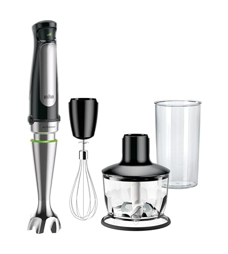 Braun MultiQuick 7 3-in-1 Immersion Blender with Food Processor – Powerful Handheld Electric Stick - Emulsifier for Chopping, Beating & Whisking - Ideal for Soup, Puree, Smoothies & More