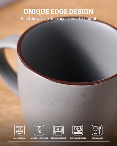 famiware Mercury Coffee Mugs 13 oz, Coffee Mugs Set of 4 with Handle, Cups for Latte, Hot Tea, Cappuccino, Mocha, Cocoa, Multi-color