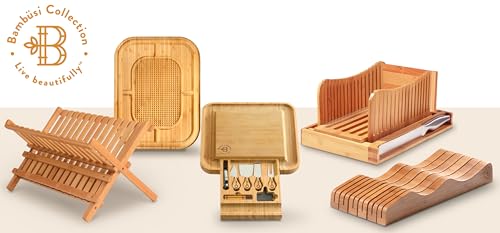 Collapsible Dish Drying Rack 2-Tier Bamboo Dish Drainer for Kitchen Counter
