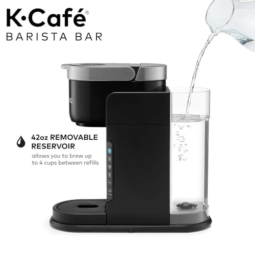 Keurig K-Café Barista Bar Single Serve Coffee Maker, with 3 Brew Sizes, Hot and Cold Brew Capabilities, 2oz Coffee Shot Button, Black (Renewed)