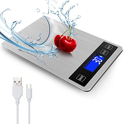 33lb Food Kitchen Digital Scale,1g/0.05oz Precise Graduation, USB Charging Kitchen