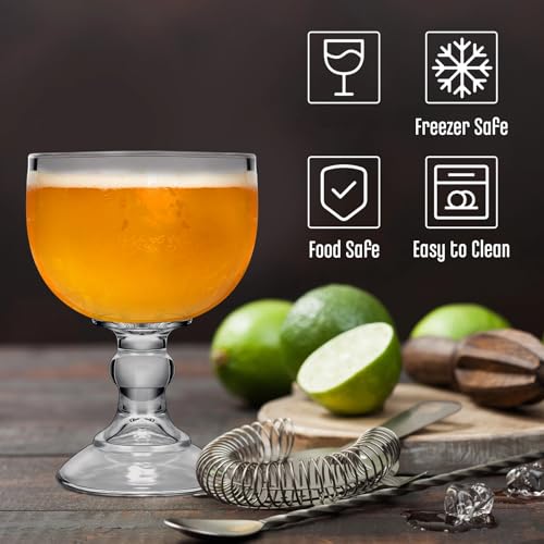 Tanlade 8 Pack 21.5 oz Margarita Schooner Glasses Bulk Extra Large Claw Shaped Shrimp Glasses Big Goblet Style Schooner for Cocktail, Coronaritas, Margaritas