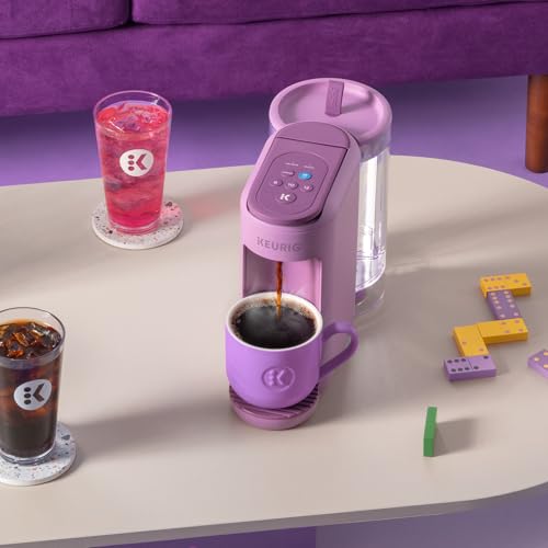 Keurig K-Mini Mate Plus Single-Serve K-Cup Pod Coffee Maker, Compact, 3 Cup Sizes, Brew Over Ice and Strong Button Features, 50 oz Removable Reservoir, Wild Orchid