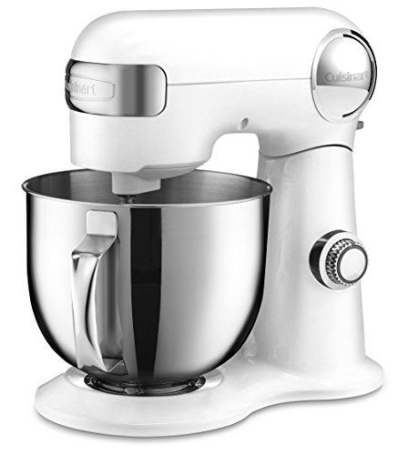 Cuisinart SM-50FR 5.5-Quart Stand Mixer, Brushed Chrome, White (Renewed)