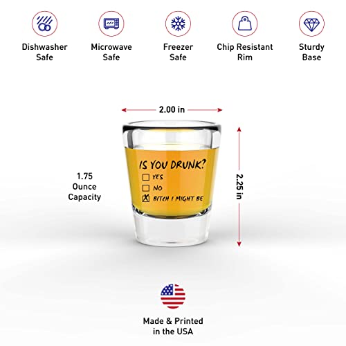 LitGifts Is You Drunk Design, Funny Shot Glasses for Adults, Drinking Gifts for Women or Men, Hilarious Inappropriate Stuff for Friends, Made in USA 1.75 Ounce Dishwasher Safe