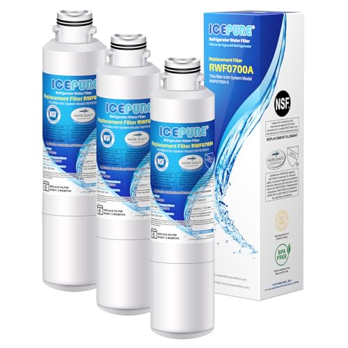 ICEPURE DA29-00020B Replacement for Samsung Water Filter HAF-CIN/EXP HAF-CIN DA29-00020B-1 RF28HMEDBSR RF263BEAESR RS25J500DSR RF263TEAESG RWF0700A HDX FMS-2 DA97-08006A-1 RF4287HARS RF28HFEDBSR 3PACK