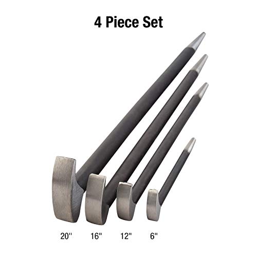 SUNEX TOOLS 9804 Rolling Head Pry Bar Set, 6-Inch - 20-Inch, 4-Piece