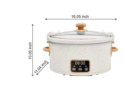 Pioneer Woman Stunning 6-Quart Programmable Portable Slow Cooker with Touchscreen, Locking Lid, Durable Stoneware- Floral