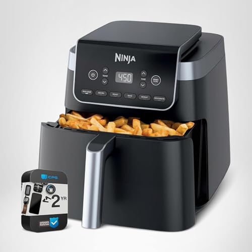 Ninja AF181 Air Fryer Pro XL 6in1 6.5Q Max Crisp Technology Nonstick Basket (Renewed) Bundle with 2 YR CPS Enhanced Protection Pack