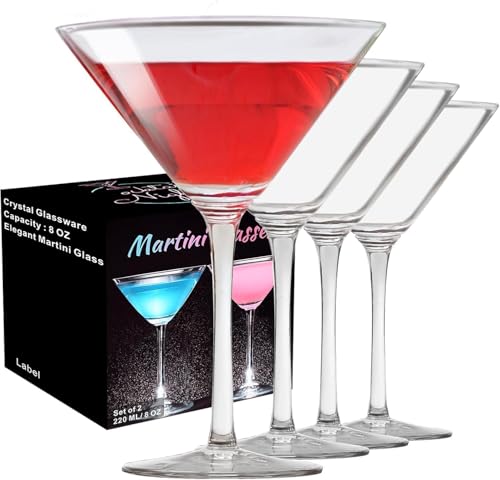 PARACITY Martini Glasses, Hand Blown Premium Martini Glasses, Perfect for Cocktails, Martinis (4)