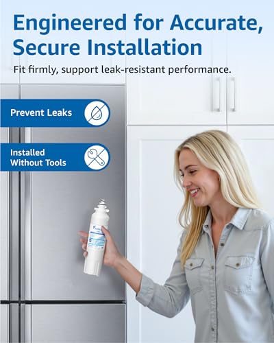 Filterlogic ADQ73613401 Refrigerator Water Filter, Replacement for LG® LT800P®, LT800PC, ADQ736134, ADQ73613402, LSXS26326S, LSXS26366S, LMXS30776S, LSXS26366D, LMXC23746S, 46-9490, 469490, Pack of 3