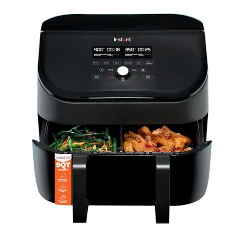 Instant Pot VersaZone 9QT Air Fryer,8-in-1 Functions with EvenCrisp Technology, Crisps,Broils